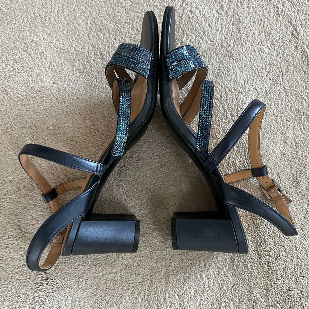 Elegant Black and Blue Women's Sandals